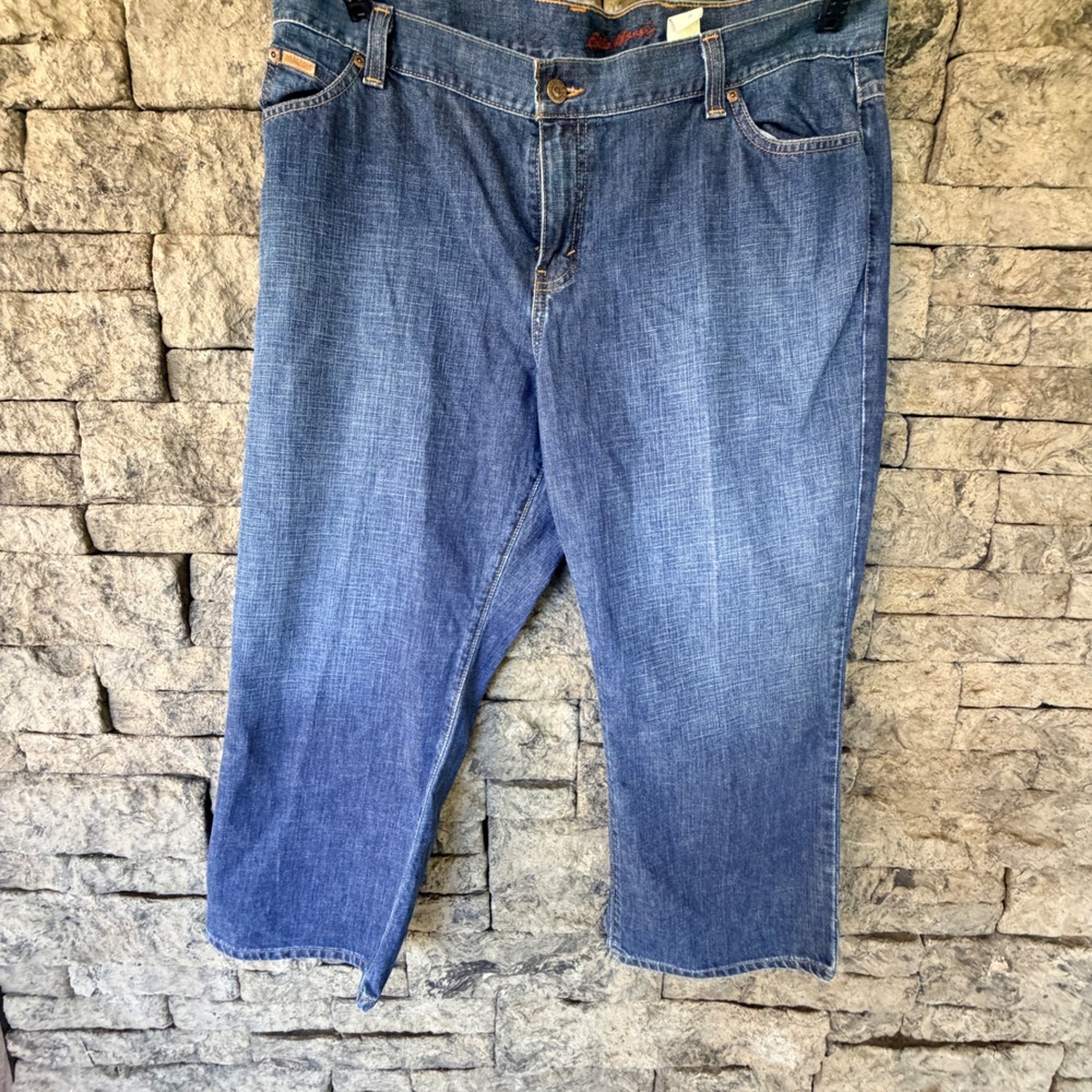 Eddie Bauer Denim Capris Women 18R Blue Jeans 100 Cotton Minimalist Indie
